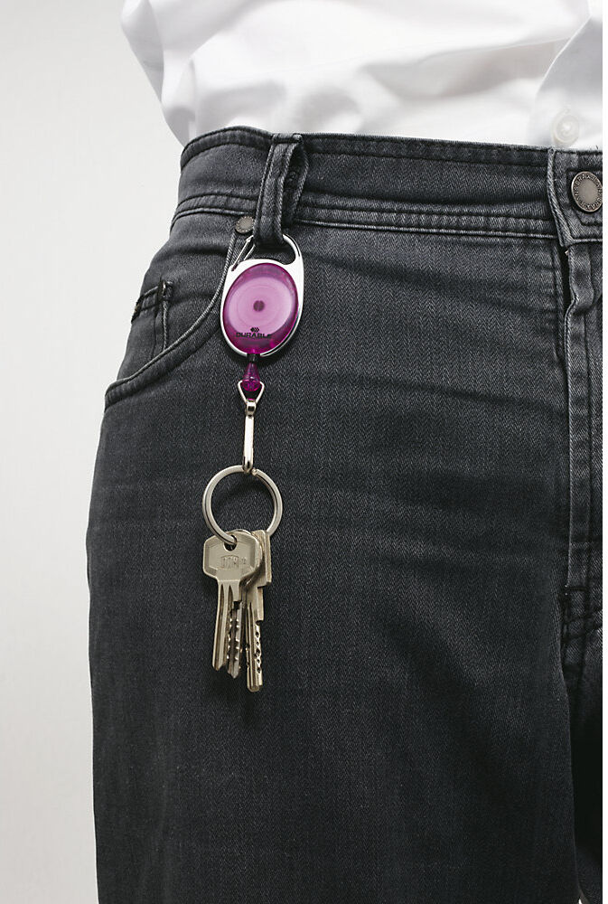 Ausweishalter JOJO STYLE mit Federhaken, VE 20 Stk, lila DURABLE