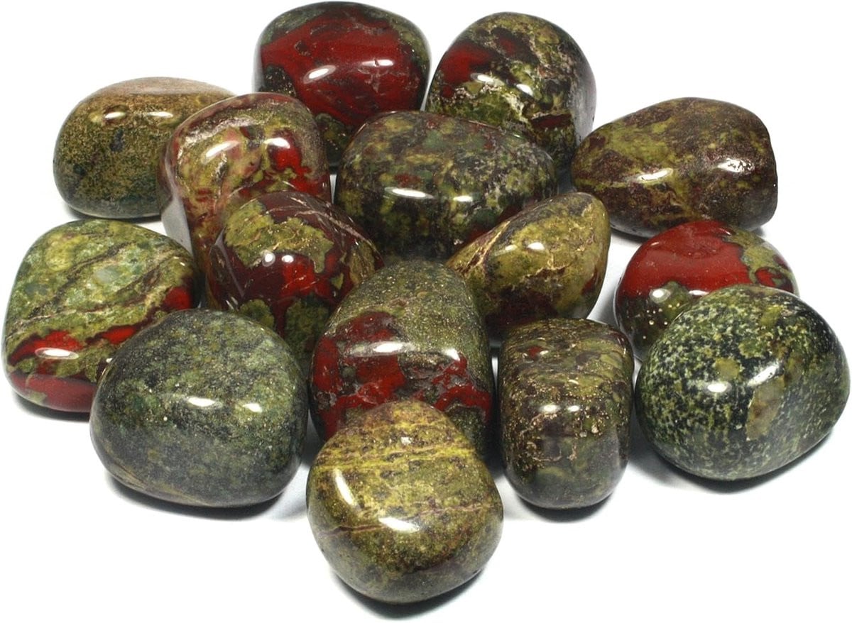 Jaspis Tumblestone Gepolijste Steentjes Roodgroen 15-20mm