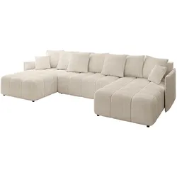 WOHNLANDSCHAFT LONLI-U 355x189x68 Beige Cord