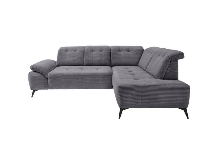 Ecksofa, Grau, 272x200 cm, Textil, 4-Sitzer & Ottomane rechts, USB-C-Anschluss, Livetastic