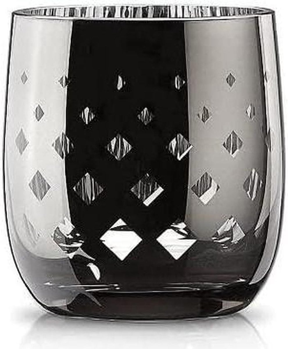 Multicolor Glazen Votive Houder met Diamantvormige Uitsparingen voor Tealights