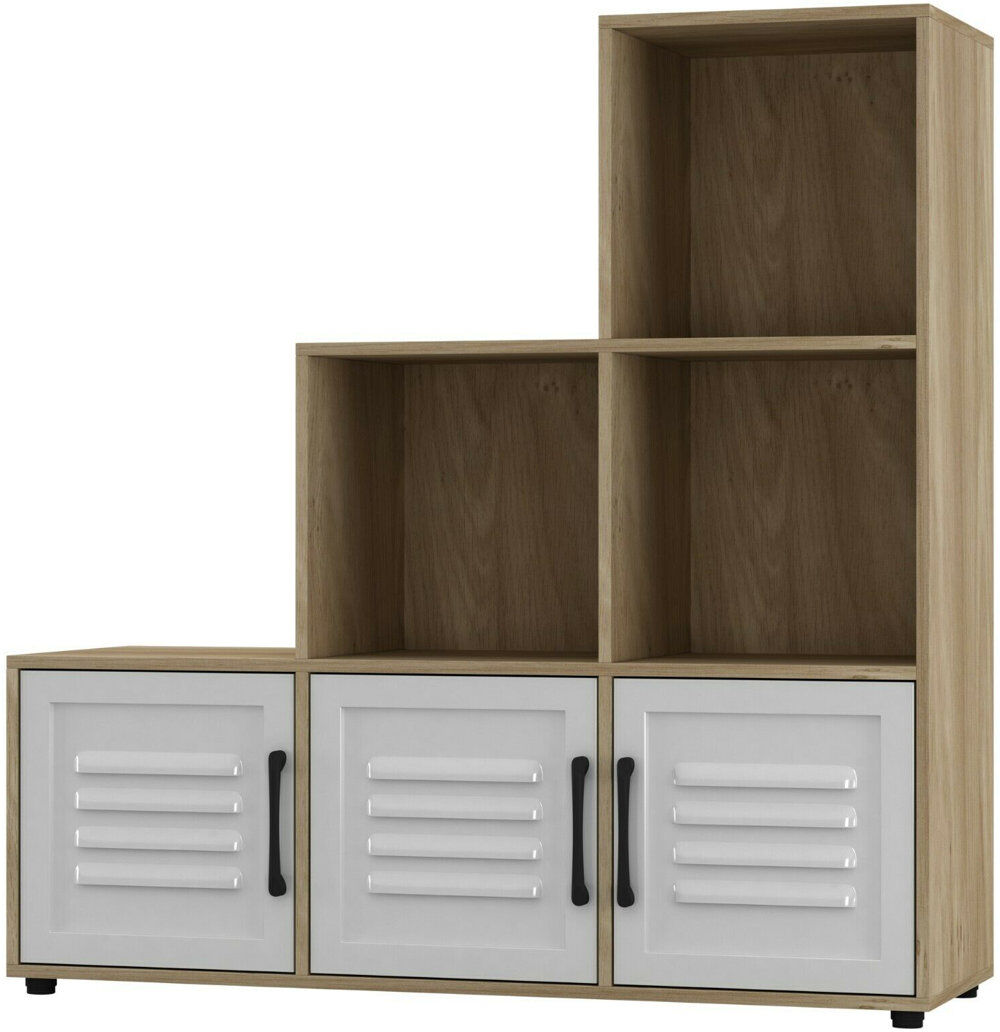 17 Stories Beronica 90.5 cm H x 89 cm W Cube Bookcase Oak/White