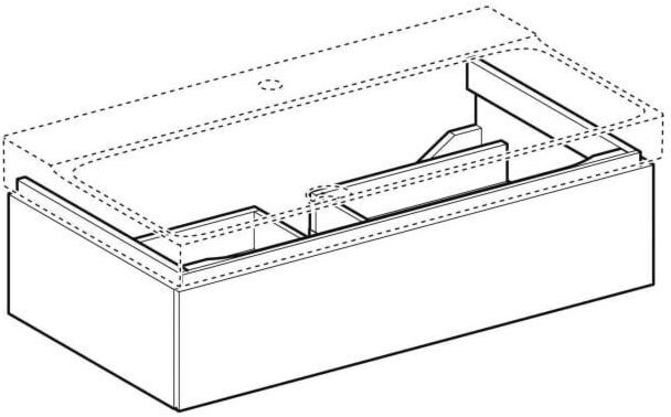 Geberit Xeno² Waschtisch-Unterschrank 500508431 88x22x46,2cm, strukturiert/sculturagrau, mit Schublade