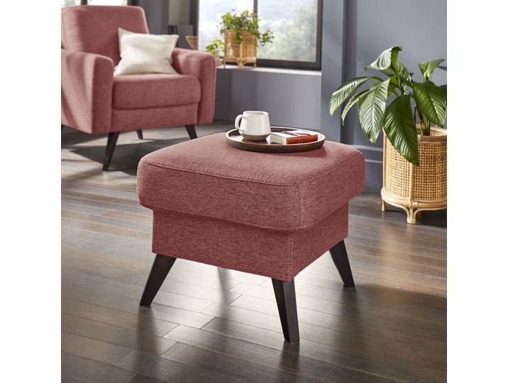 Hocker EXXPO - SOFA FASHION Samso , rot (coralle), B:57cm H:47cm T:57cm, Hocker, Hocker
