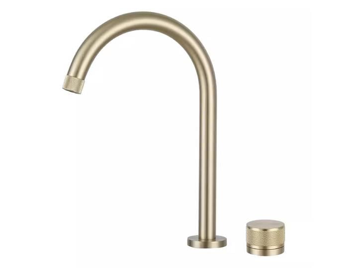 Robinet de lavabo noir Tuqiu, robinet de salle de bain à deux trous, robinet de lavabo brossé, robinet de lavabo pivotant à large ouverture