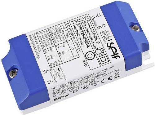 Self Electronics SLT25-600IL-E LED-Treiber Konstantstrom 25W 250 - 600mA 27 - 42 V/DC nicht dimmbar, Montage auf entflammbaren