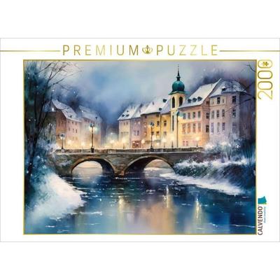 CALVENDO Puzzle Beleuchtete Brücke im Winter | 2000 Teile Lege-Größe 90x67cm Foto-Puzzle für glückliche Stunden, Sonstige von , Calvendo Puzzle