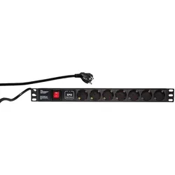 LOGILINK 19" 7-fach PDU mit Schalter, Überspannungsschutz, 2m