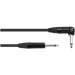Sommer Cable Klinkenkabel 6,3 mono 1x 90° 6m sw Neutrik (6 m, 2.5mm Klinkenkabel), Audiokabel