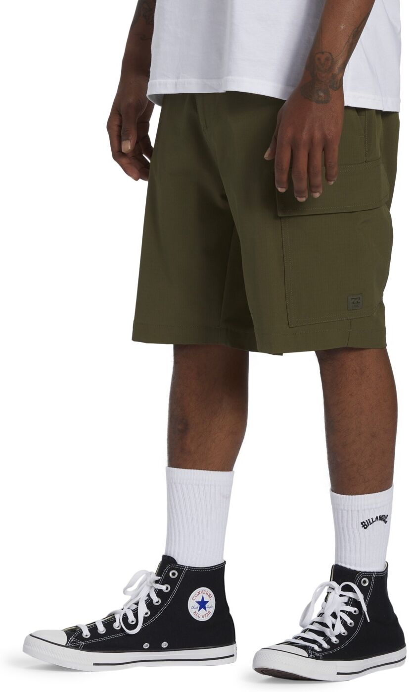 Bermudas BILLABONG "Surftrek Transport 19", Herren, Gr. M (S/M), Normalgrößen, braun (military), Obermaterial: 90% Polyester, 10% Elasthan., Hosen Bermudas