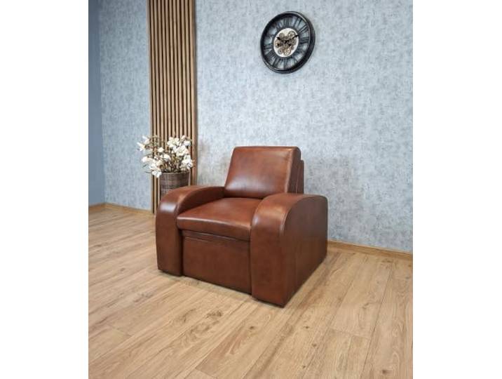 Quattro Meble Echtleder Sessel Oslo FS Leder Rindsleder Wohnzimmer Fernsehsessel Hotel Loungesessel Echtleder Antique Brown 3000