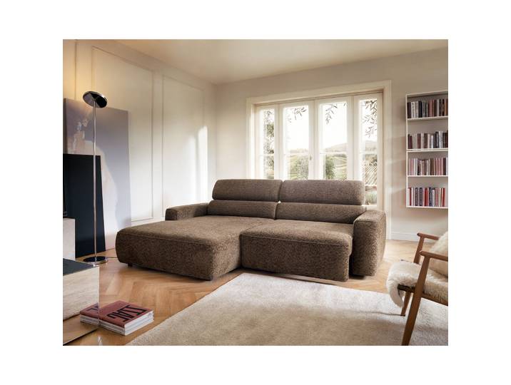 Ecksofa Fando mit elektrisch ausziehbarem Sitz, L-förmig,