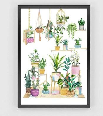 Inspire Select Green Botanical Leaves Canvas Wall Art Calming Nature Houseplant Print 3 11.81 X 15.75 In