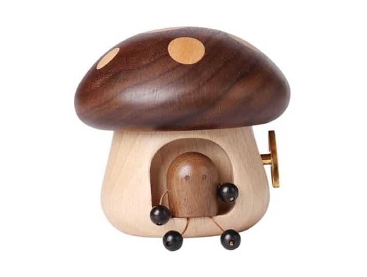 VNCdfhETs Dekorative Spieluhr Pilzhaus Spieluhr Massivholz Aufzieh-Phonograph Desktop Ornament Musikalisches Erinnerungsstück(1piece)