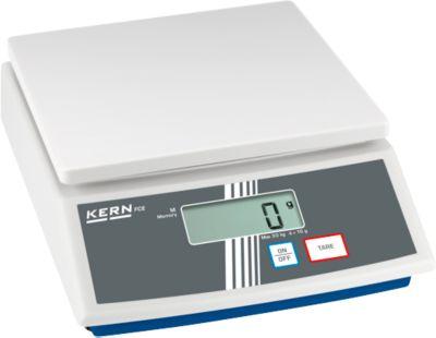 Kern Tischwaage FCE 3K1N, Wägebereich 3 kg/Ablesbarkeit 1 g, Netzbetrieb, Kunststoff