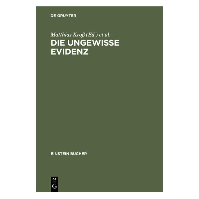 De Gruyter Ungewisse Evidenz (Deutsch, Kross, Matthias, Smith, 1998) (62778771)