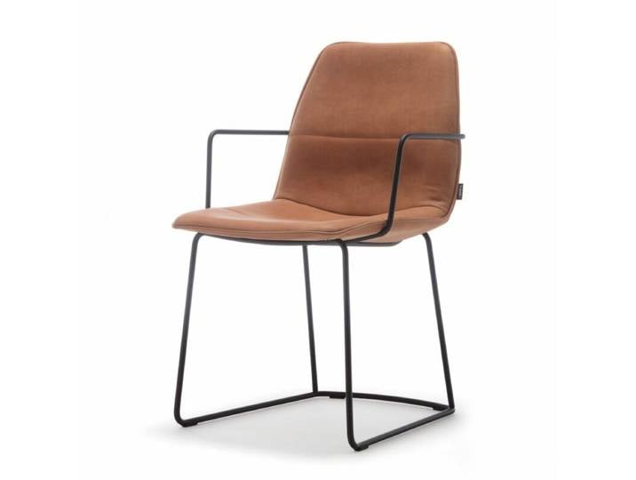 freistil by Rolf Benz 117 Stuhl - Leder 9224 ockerbraun - mit Armlehne Modern