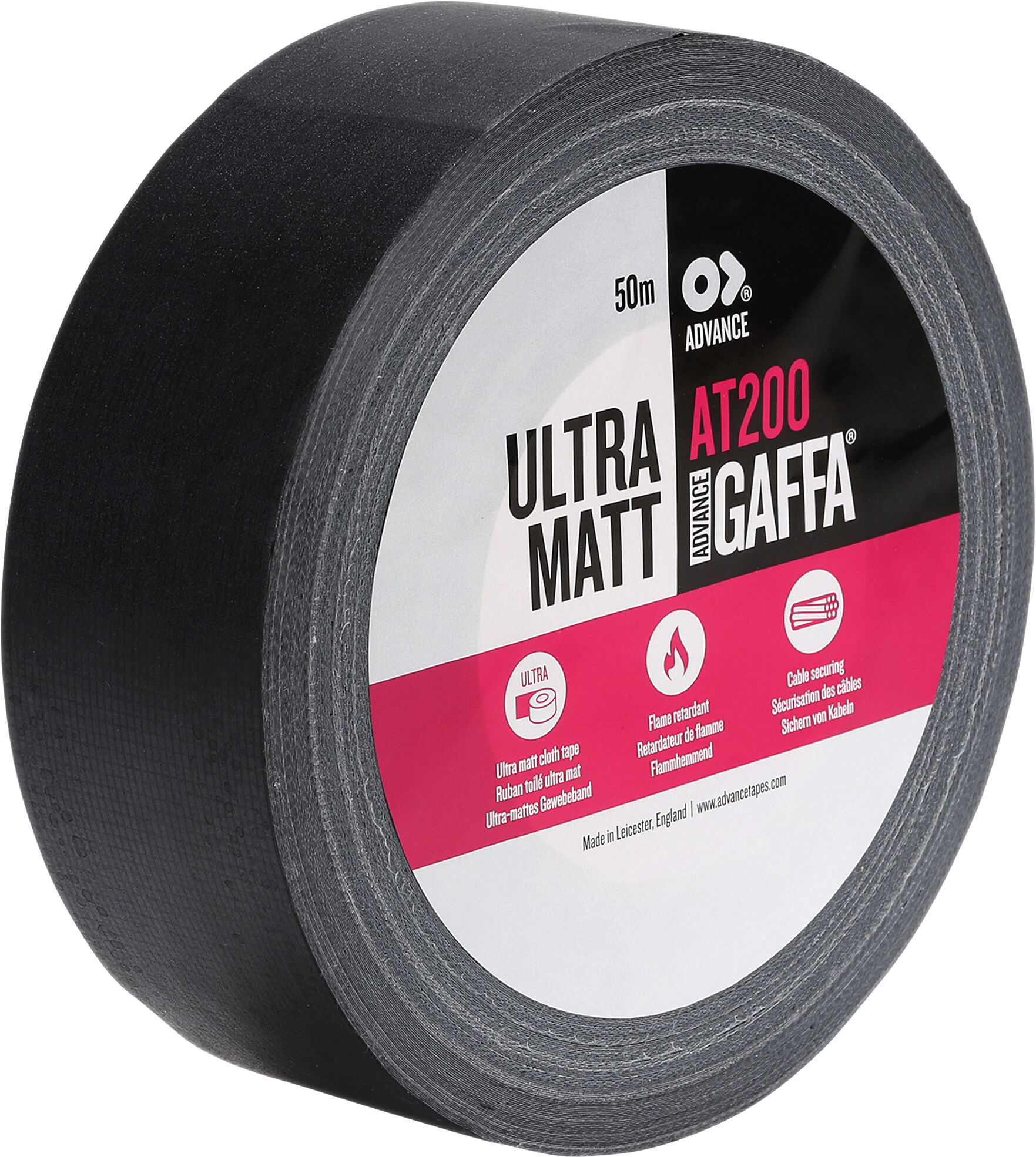 Advance Tapes At200 Ultra Matt Cloth Tape Advance Gaffa® Ultra-Mattes Schwarzes Gaffer-Klebeband