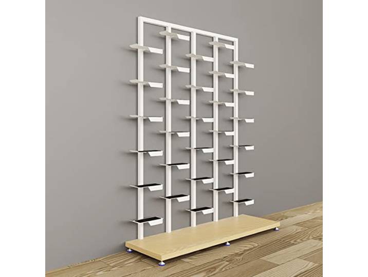 Modernes Metall-Schuh-Organizer-Display-Regal, Lagerregal für gewerbliche Schuhe, Verkaufsregale für Einzelhandels-Sneaker, Basketballschuhe, bodenstehender Schuh-Organizer-Halter, Eckschuhturm