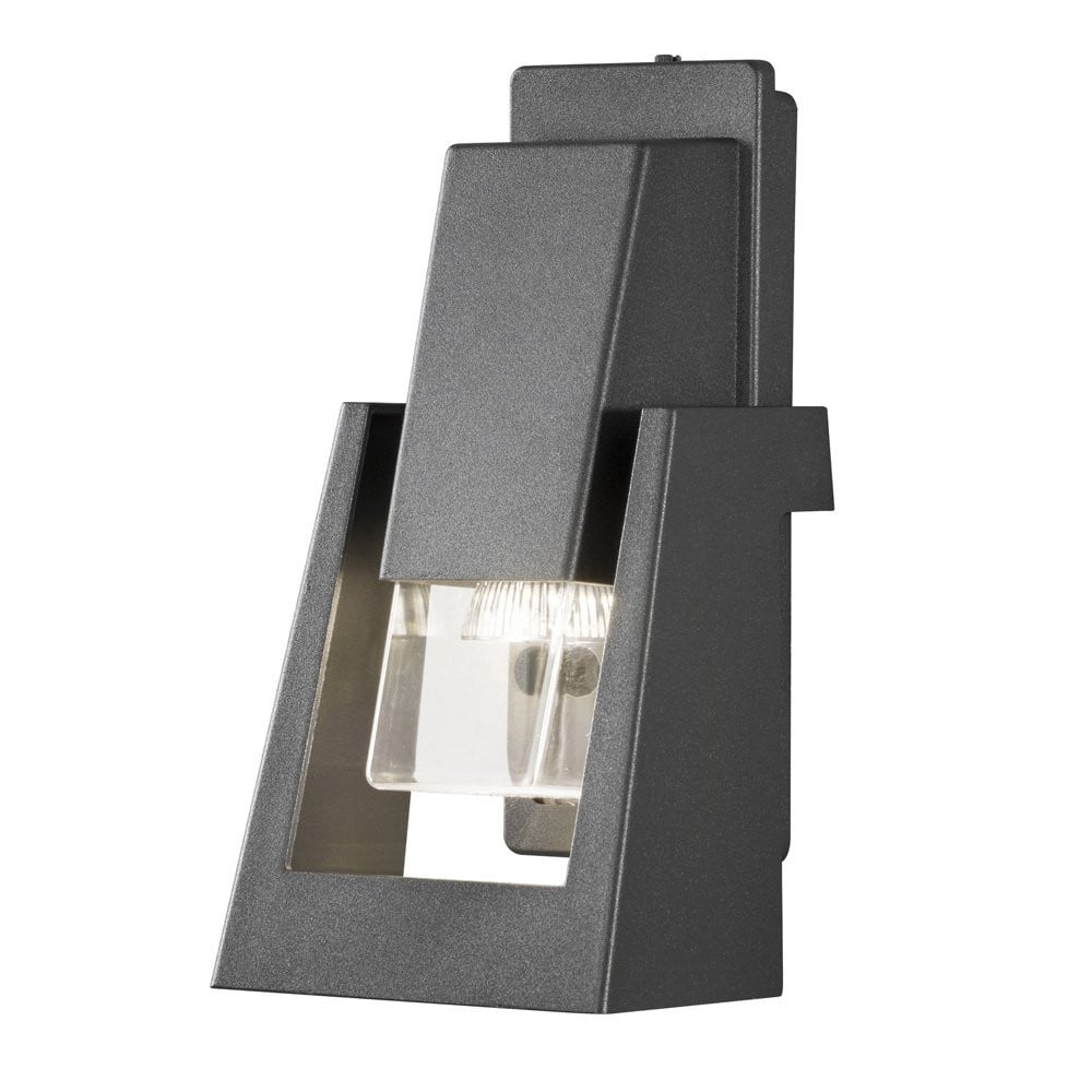 Konstsmide Potenza design buitenwandlamp in antraciet met transparant glas