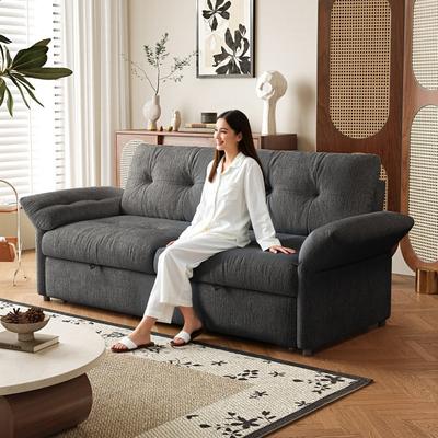 Loedds 81.5-Inch Chenille Convertible Sleeper Sofa Bed with Wood Frame