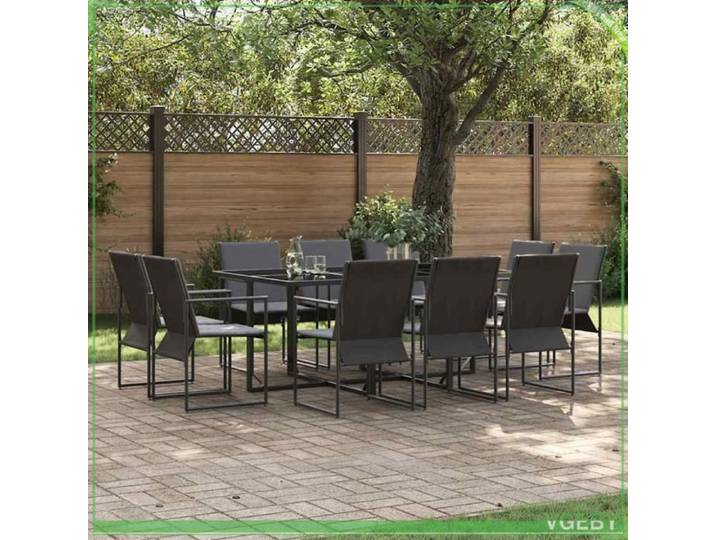 Ensemble de salle à manger pour jardin - 7291712452598 - Noir - Acier - 10 personnes