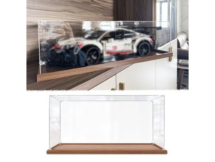 Acryl Vitrine Große Lange Mehrere Figuren Schaukasten Acryl, Aufbewahrung Acryl Vitrine Modellauto mit Holzsockel, Modellauto Kuriositäten Sammlerstücke Organisator, 10 15 20 25 30 40 50 55cm(40x40x40