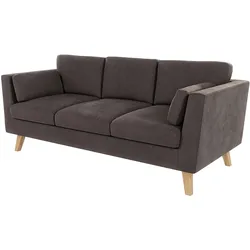 3-SITZER-SOFA Mario Braun - Khaki Microfaser