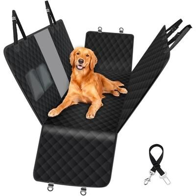 Uplifted Finds PETRAVEL Waterproof Dog Car Seat Cover Hammock Style Pet Travel Mat With Back Seat Protection & Safety Carrier Design black 63.8x60.2in