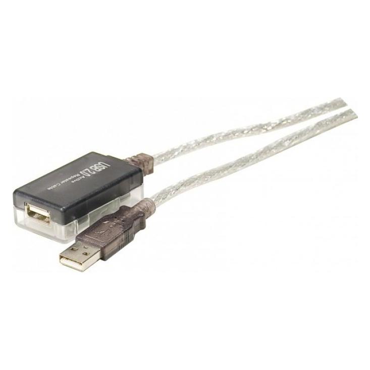 Exertis Connect Aktives USB 2.0 Verlängerungskabel mit Verstärker, 12,0 m Maximal verlängerbar auf 36 Meter (12 m, USB 2.0) (149213)