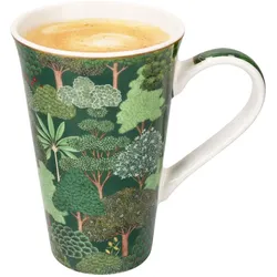 Woodland Jumbobecher Porzellan 440 ml Wald Bäume grün Kaffee-Tasse Tee Kakao