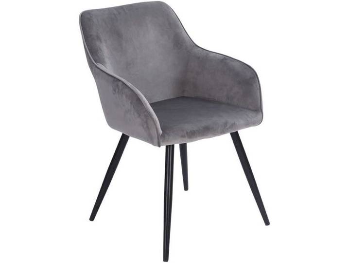 Chaise vintage GISELE velours gris