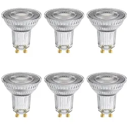 6er Vorteilspack  Osram GU10 LED Strahler Superstar Plus PAR16 HD LIGHTING 120° dimmbar 4000K 6,7W wie 46W CRI90  - sehr gute Farbwiedergabe