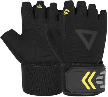 Inspire Curations AOLIKES Weightlifting Gloves With Wrist Support Breathable Anti Slip Gym Gloves For Fitness & Strength Training black m