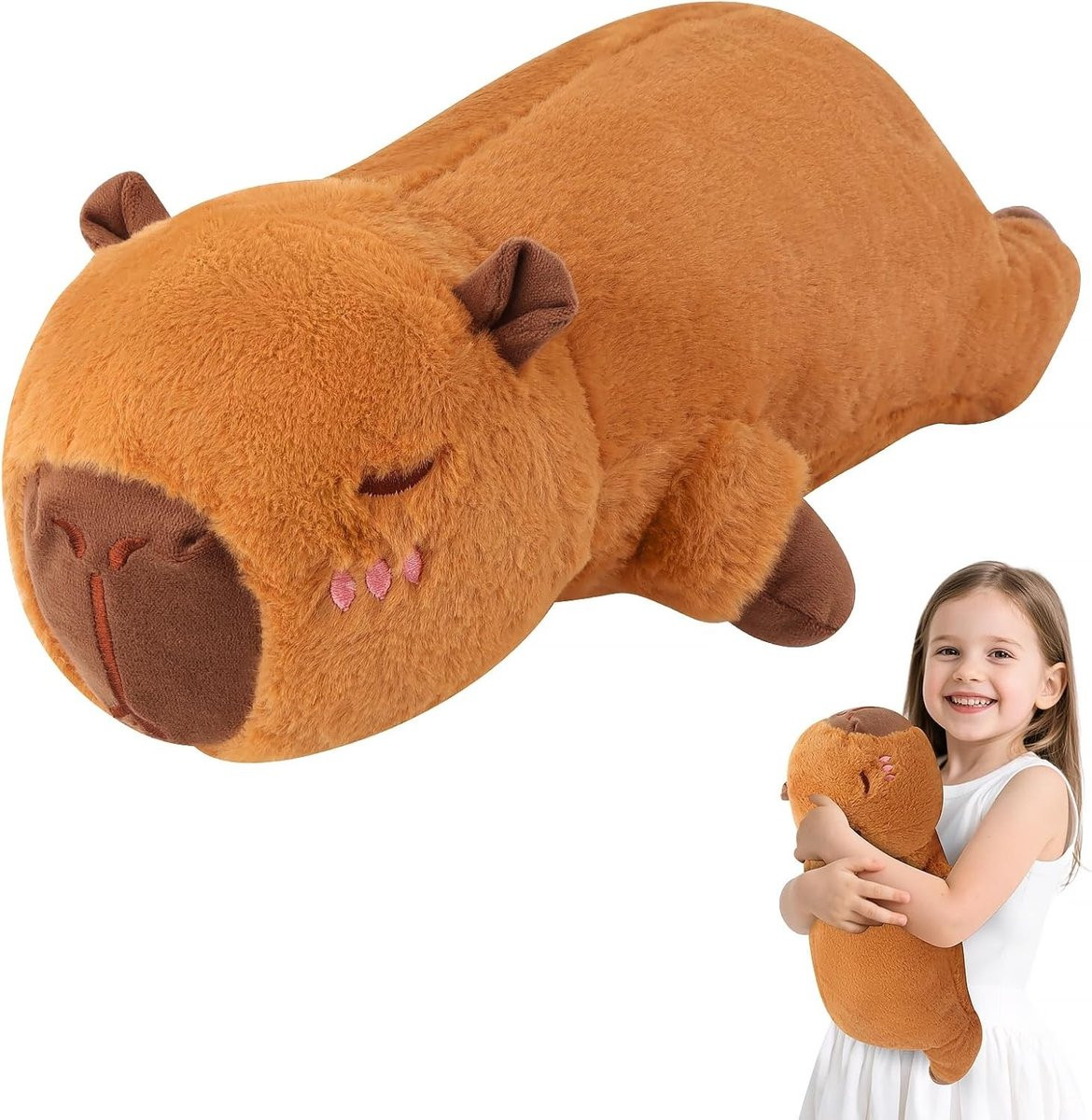 Pluche Capybara Knuffel Kussen 45 cm - Zacht Decoratiekussen voor Kinderen en Volwassenen