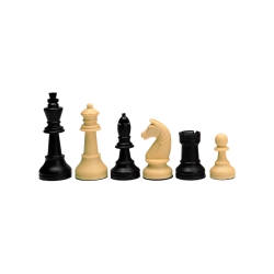 Weible Schachfiguren - Turnier - Kunststoff - schwarz-beige - Königshöhe 90mm 245501