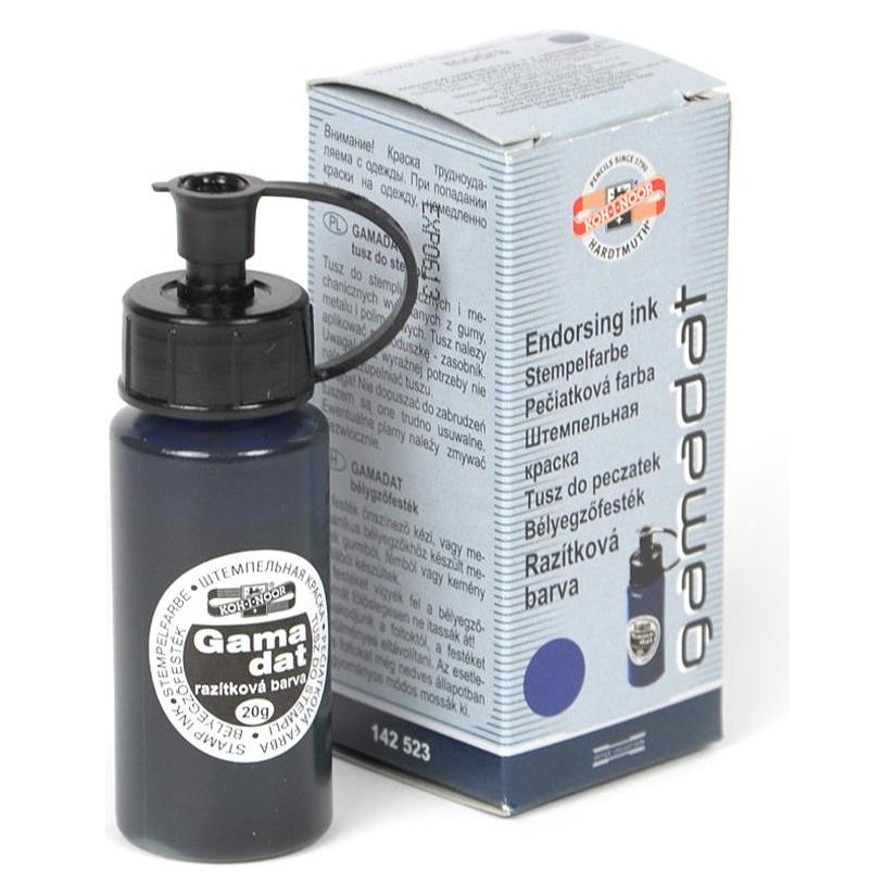 Koh-i-Noor Stempelfarbe "GAMADAT" Blau, 20 ml PVC- Flasche (69982191)