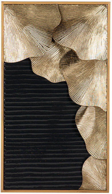 Garpe Interiores Abstract Wall Decor on Metal Black;Gold 74cm H X 42cm W