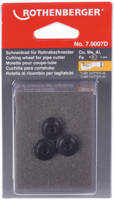Molette de coupe Rothenberger pour ROTRAC 28/42, cuivre, aluminium, acier, 3 pièces (070007D)