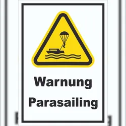 HB-Druck Schild Warnung Parasailing A0 (841x1189mm)