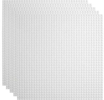 Fasade FASÄDE Square Decorative Vinyl 2ft x 2ft Lay in Ceiling Panel in Gloss White (5 Pack)