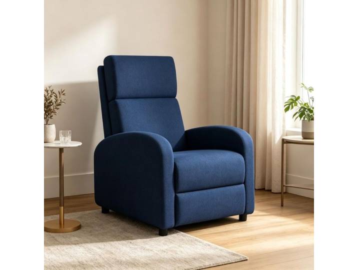 Fauteuil relax - Fauteuil inclinable fauteuil TV réglable pour le salon dossier inclinable jusqu'à 160° Bleu