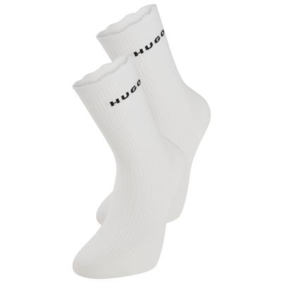 Basicsocken HUGO UNDERWEAR "2P RS LETTUCE CC W", Damen, Gr. 35-38, weiß, Baumwollmischung, normal, Socken, Bund leicht gekräuselt