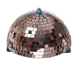 SATISFIRE Spiegelkugel halb 20cm Discokugel Spiegel-Halbkugel mit Motor kupfer