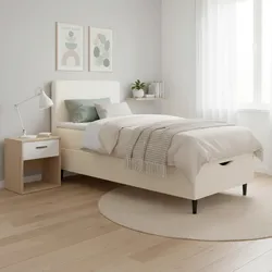 Boxbett Vida Elfenbein ca. 90x200 cm mit Topper