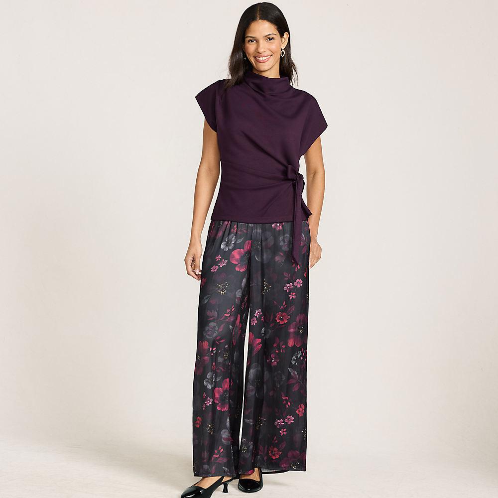 Fließende Palazzohose für Damen, Damen, size: regular, Rot, Polyester, by Lands' End