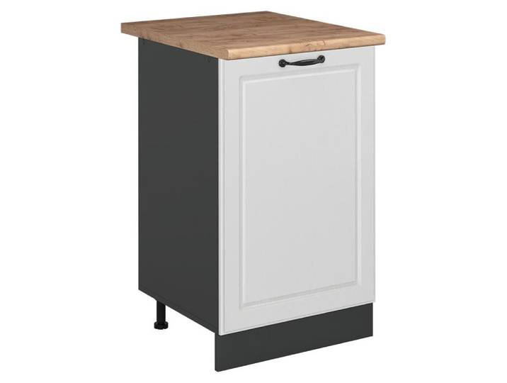 Küchenunterschrank Vicco R-Line Weiß Landhaus/Anthrazit 50 cm Arbeitsplatte Goldkraft Eiche, Model 70237