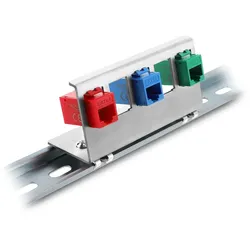 DELOCK Keystone Metall Halterung 5 Port für Hutschiene
