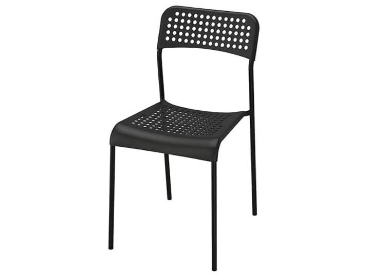Ikea - Chaise Empilable Adde Chaise en Plastique avec Cadre en Acier - Empilable (Noir)