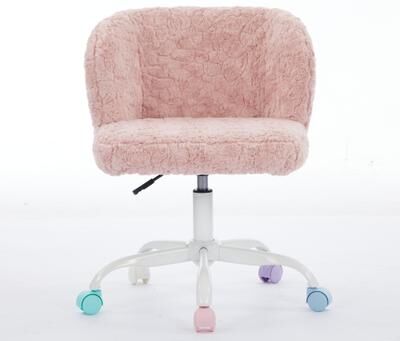 DEVERA Soft Artificial Rabbit Hair Office Chair